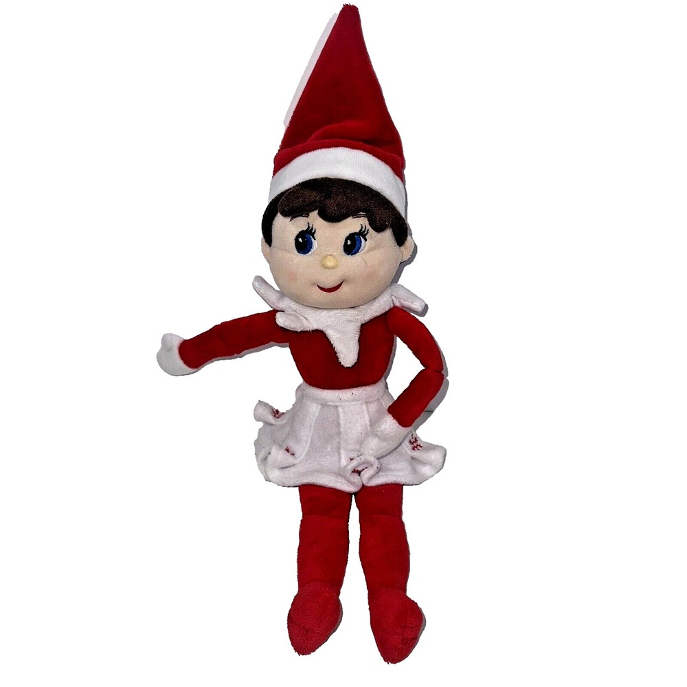 Elf on the Shelf Girl Plush Doll Toy Brown Hair Blue Eyes 2010‎
